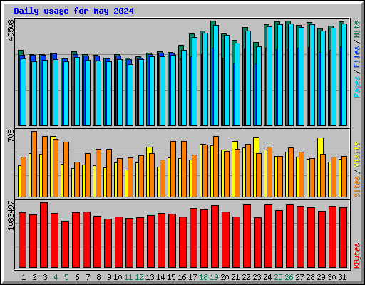 Daily usage for May 2024