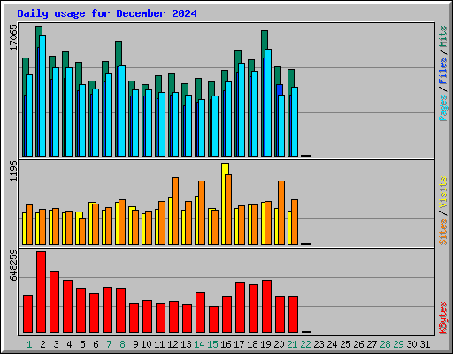 Daily usage for December 2024