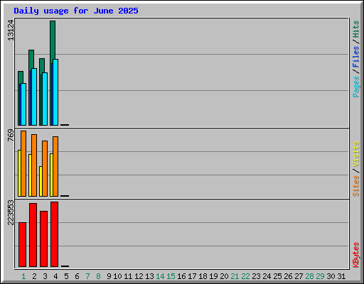 Daily usage for June 2025