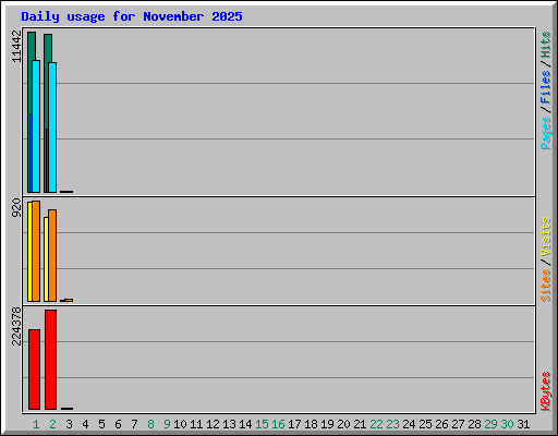 Daily usage for November 2025