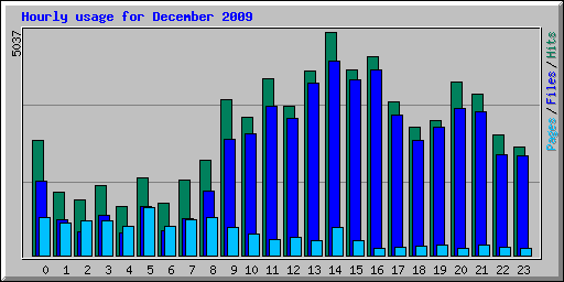 Hourly usage for December 2009