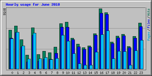 Hourly usage for June 2010