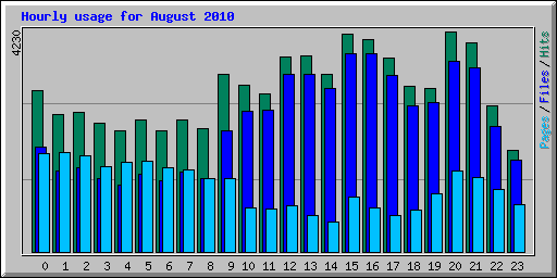 Hourly usage for August 2010