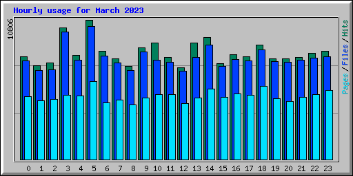 Hourly usage for March 2023